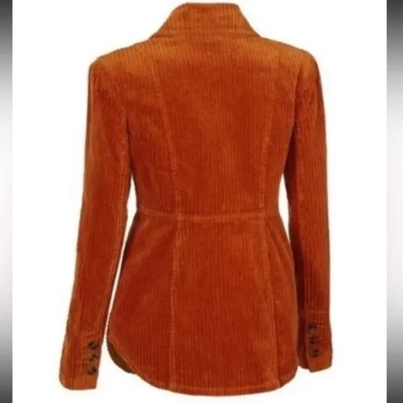 CAbi Corduroy Double Breasted 'Professor Peacoat' Rust / Burnt Orange - Picture 3 of 16